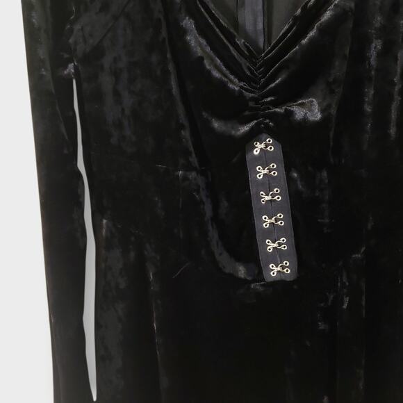Hot Topic Cosmic Aura Black Velvet Corset Dress Sz 2X Goth Renaissance Halloween - Picture 3 of 11